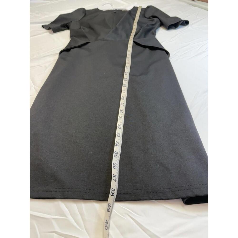 Power Glam Black Edgy Front & Back Zipper Sassy Work to Date Dress Metro Vibe - Picture 4 of 11